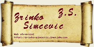 Zrinko Simčević vizit kartica